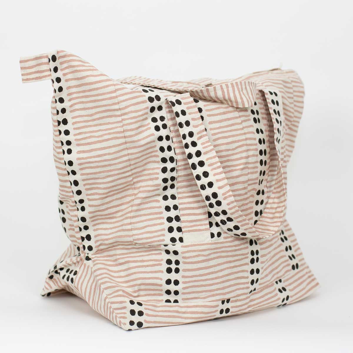DOTLINE Weekend bag, pink/brown/offwhite