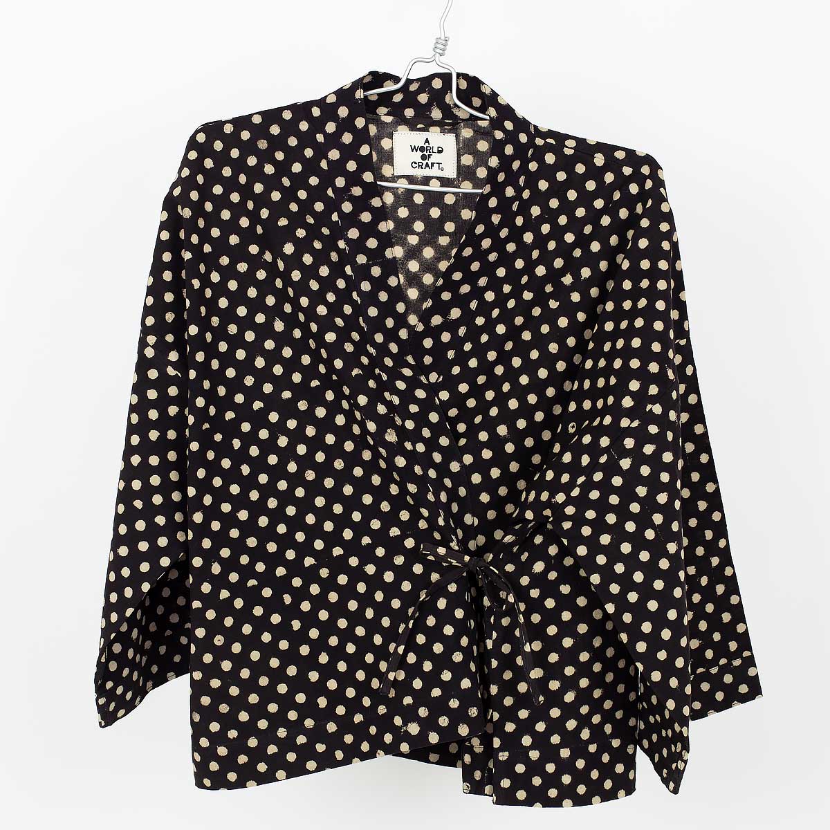 DOTS Kimono short dark brown/white