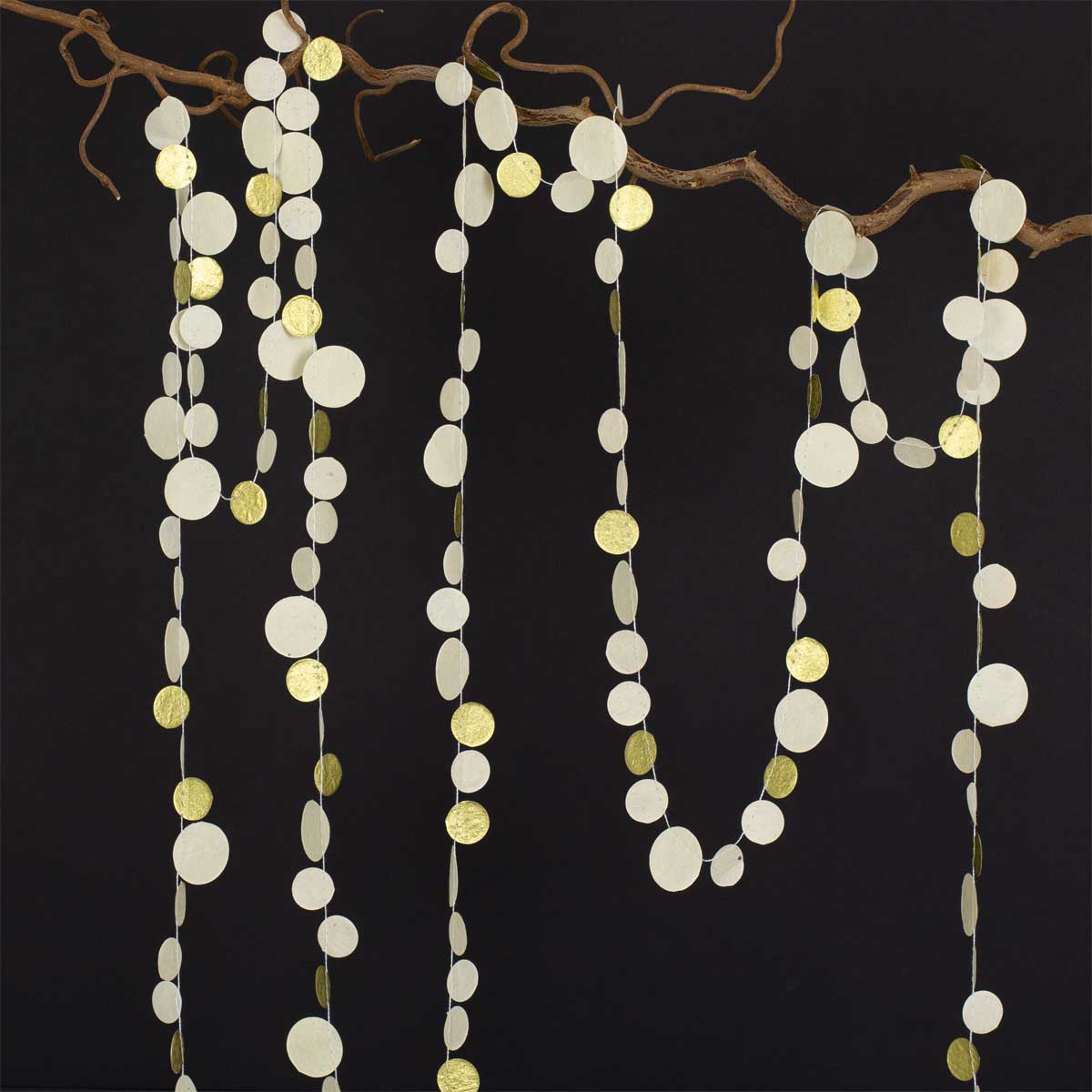 DOTS ON A STRING Girlang, vit/guld