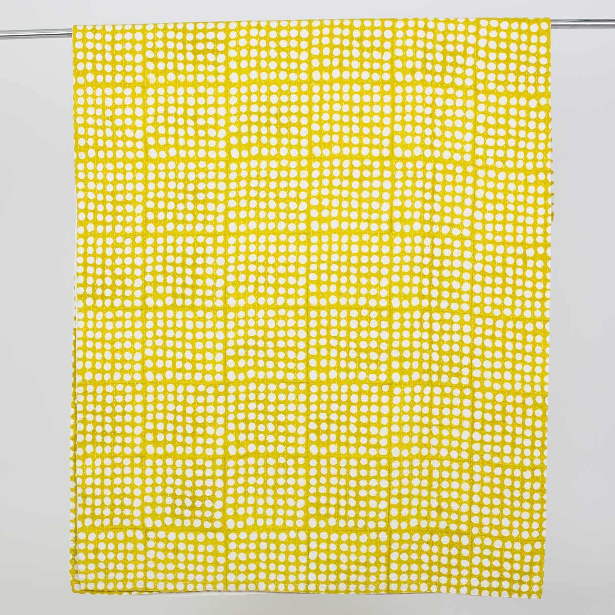 DOTS Överkast 160x270, gul/offwhite