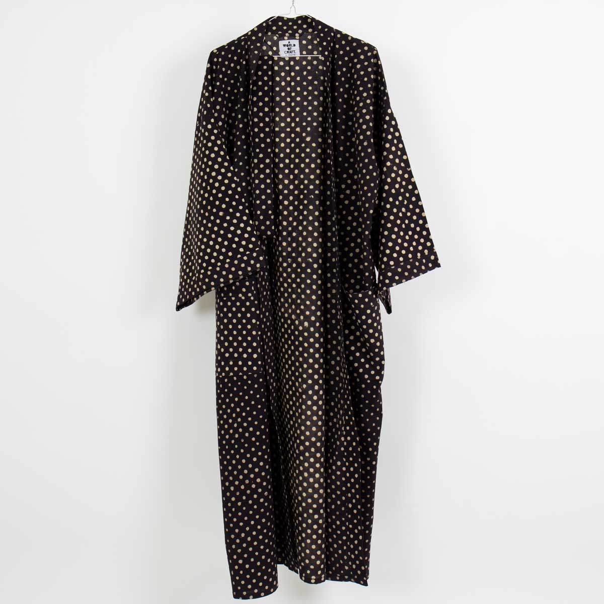 DOTS Kimono, dark brown/white