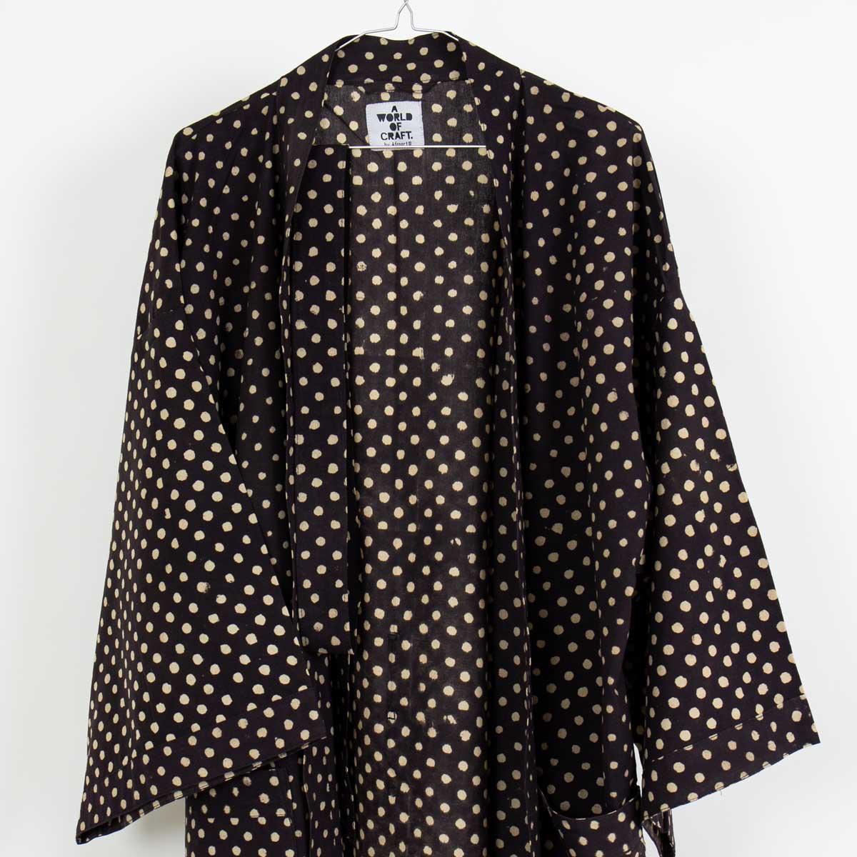 DOTS Kimono, dark brown/white