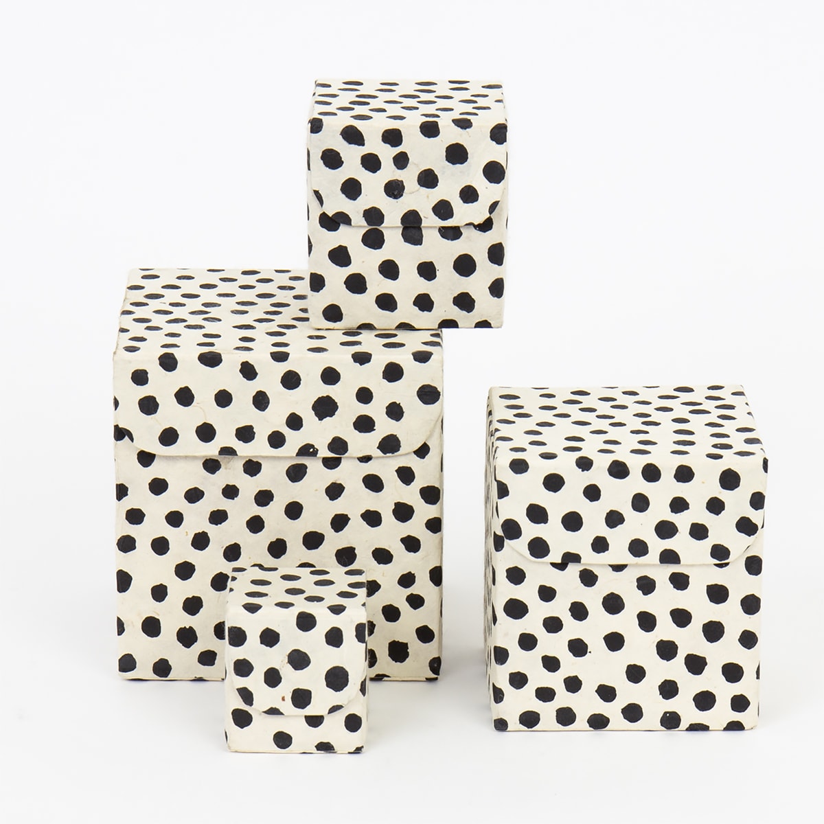DOTTED Boxes 4-set, whi/black