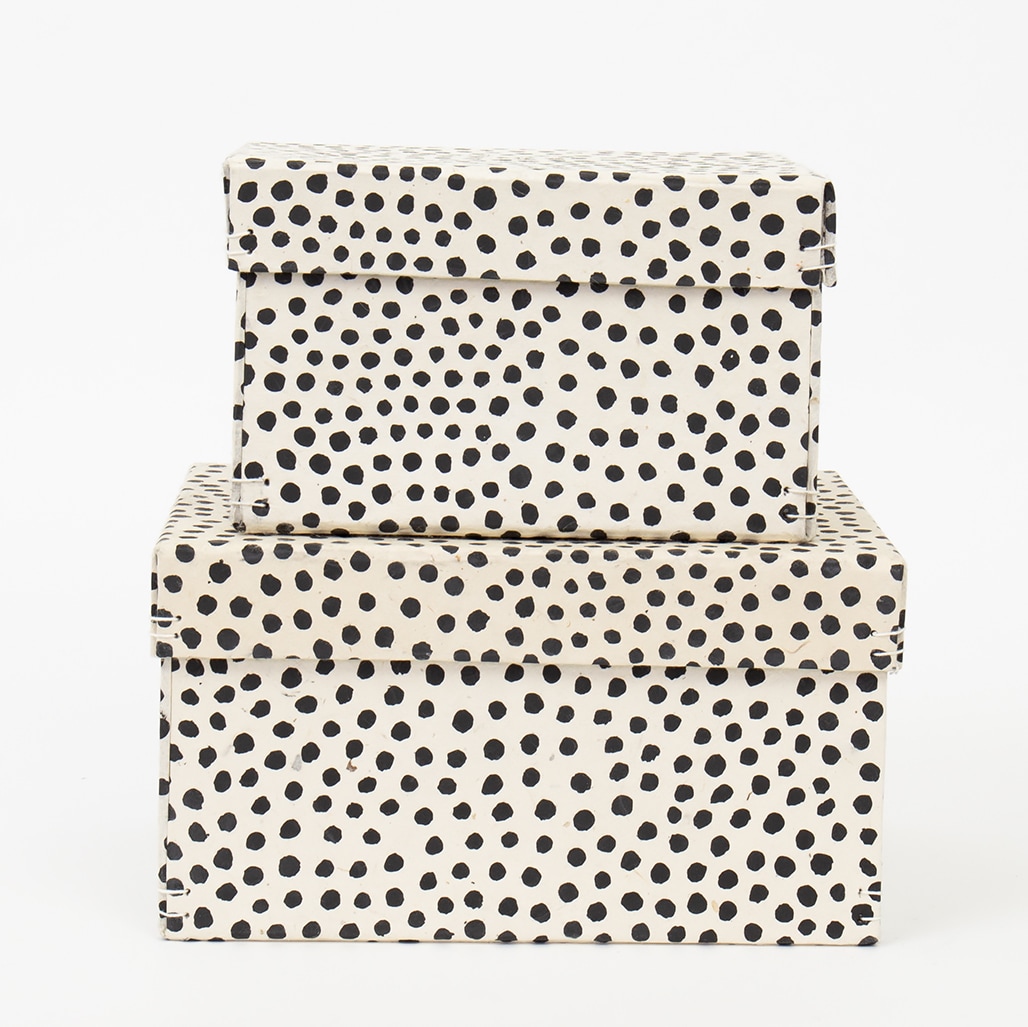 DOTTED Box 2-set, whi/black