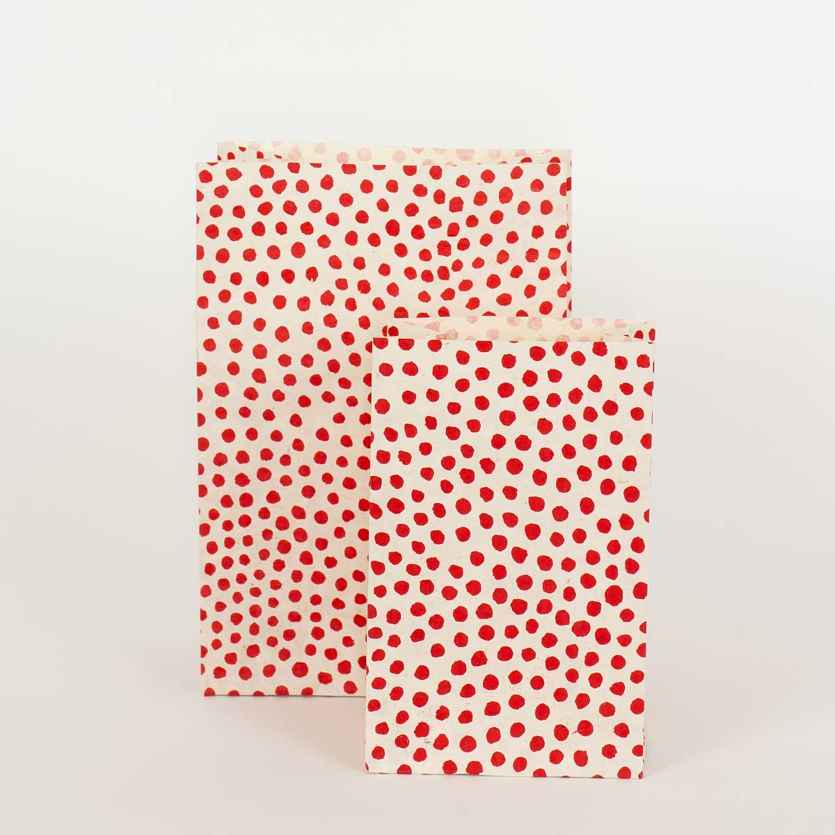 DOTTED Papperspåse 2-pack, offwhite/röd
