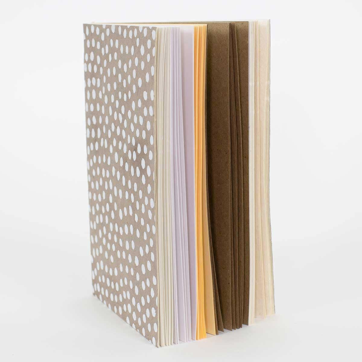 DOTTED Notebook A5, beige/white