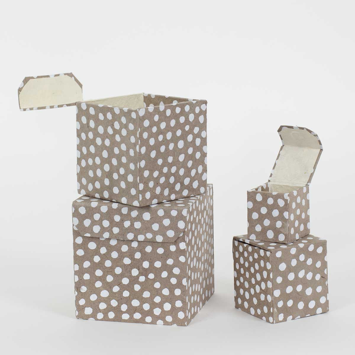 DOTTED Lådor 4-set, beige/vit