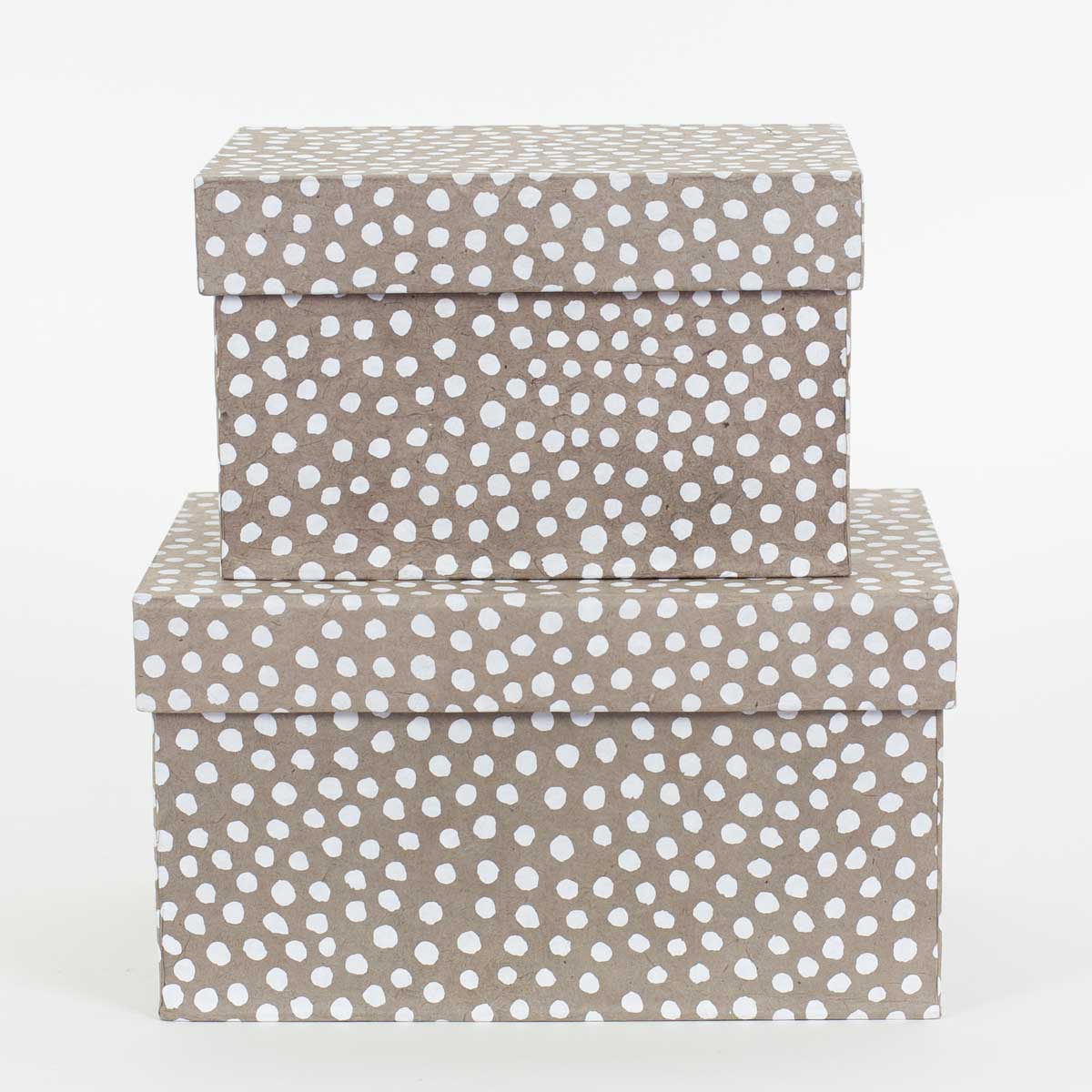 DOTTED Box 2-set, beige/white