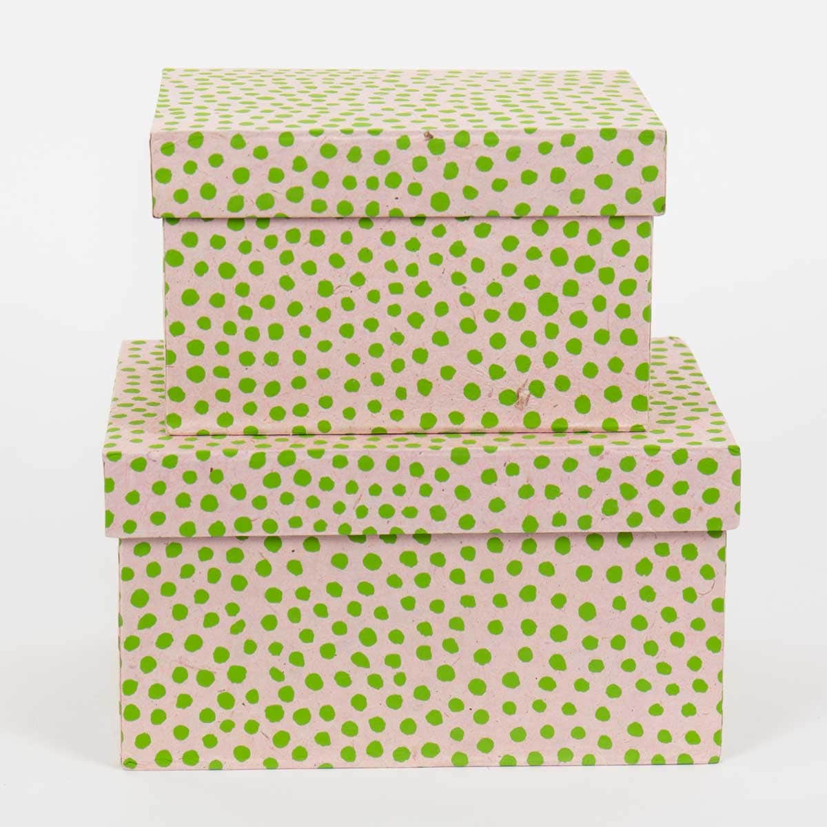 DOTTED Boxes 2-set, pink/green