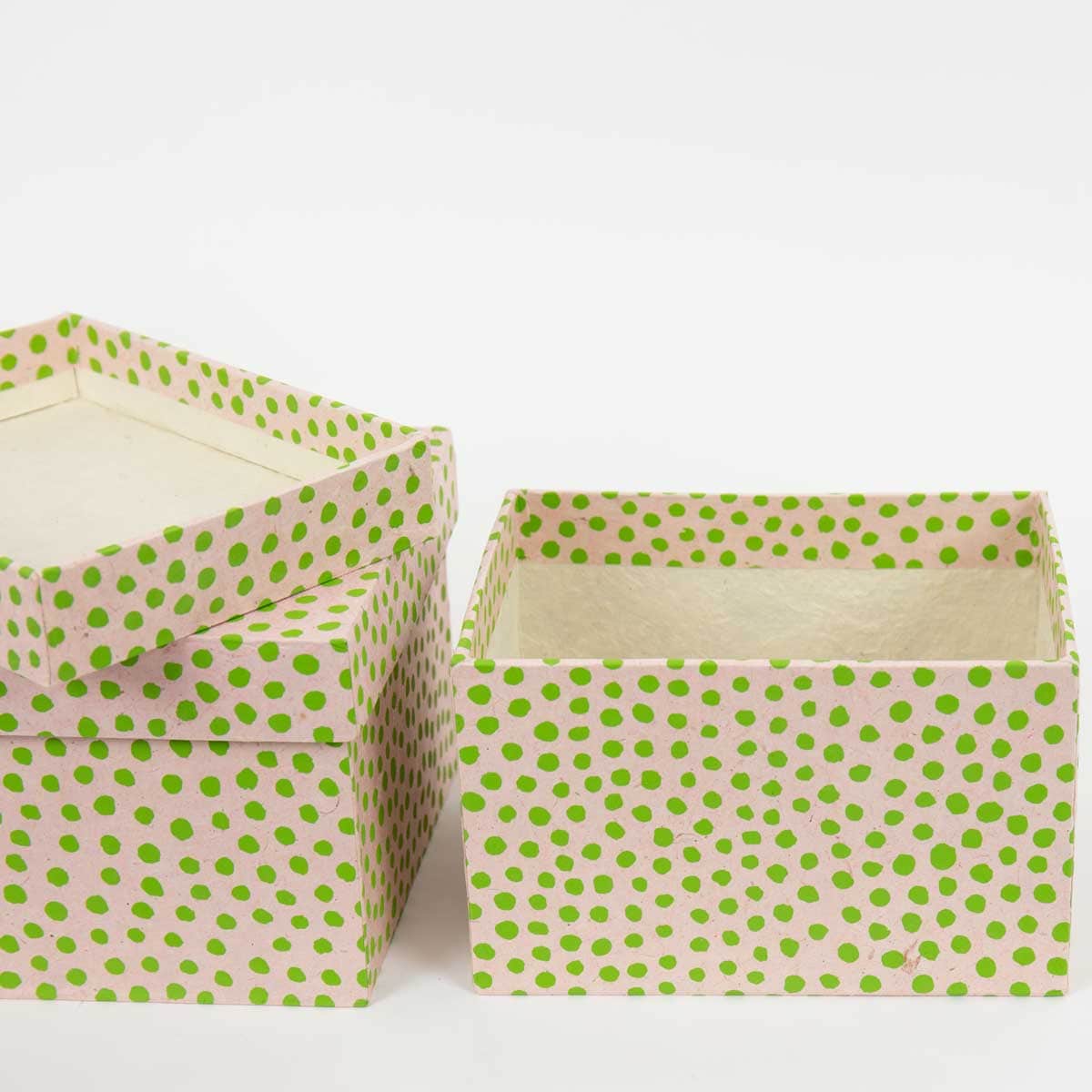 DOTTED Boxes 2-set, pink/green