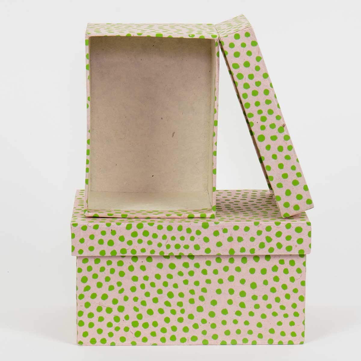 DOTTED Boxes 2-set, pink/green