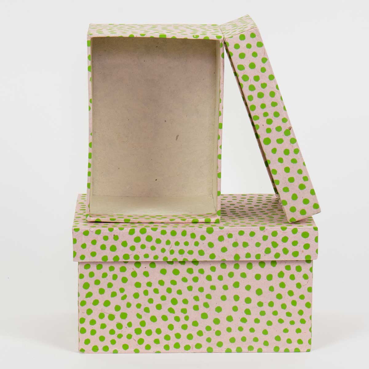 DOTTED Boxes 2-set, pink/green