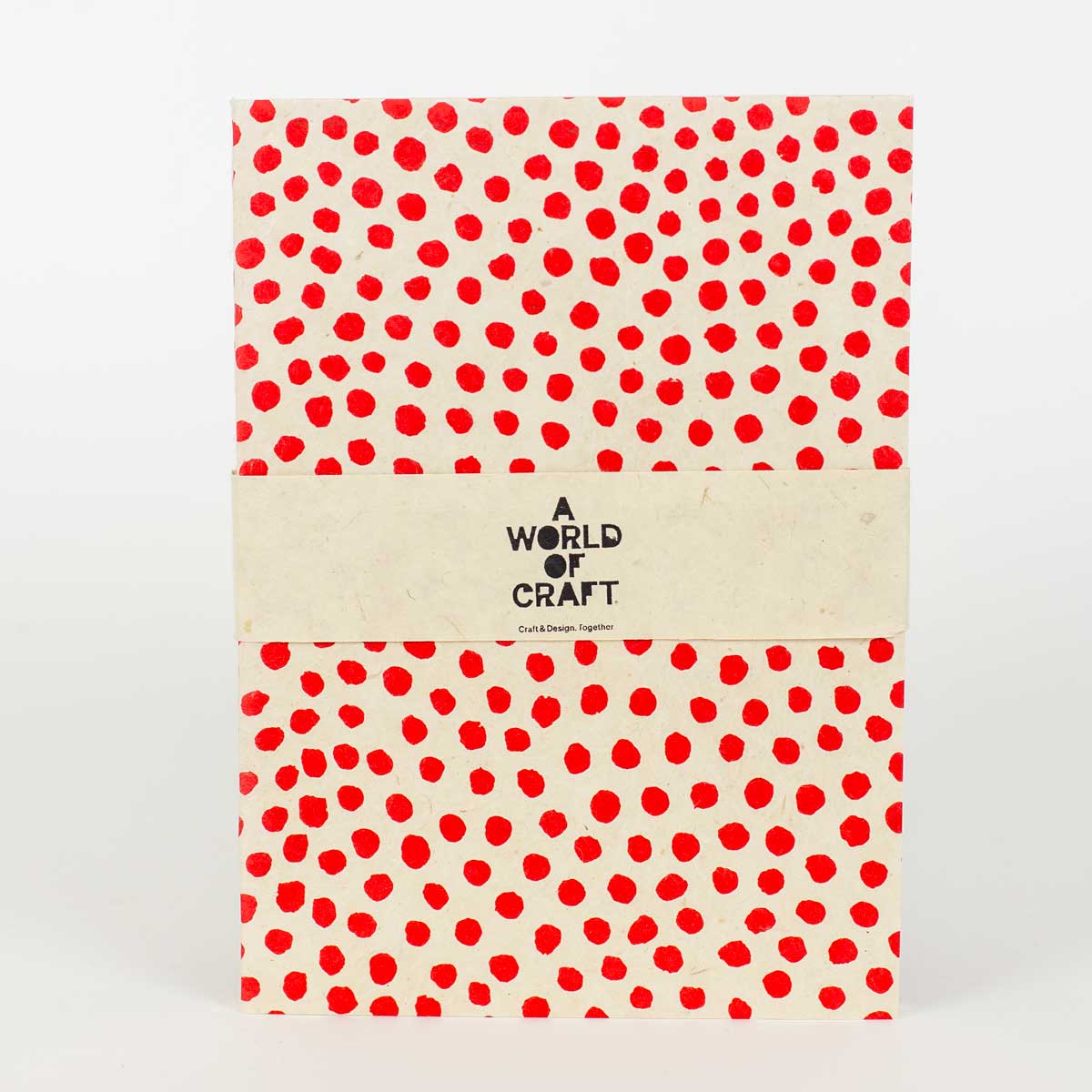 DOTTED Skrivbok A5, vit/röd