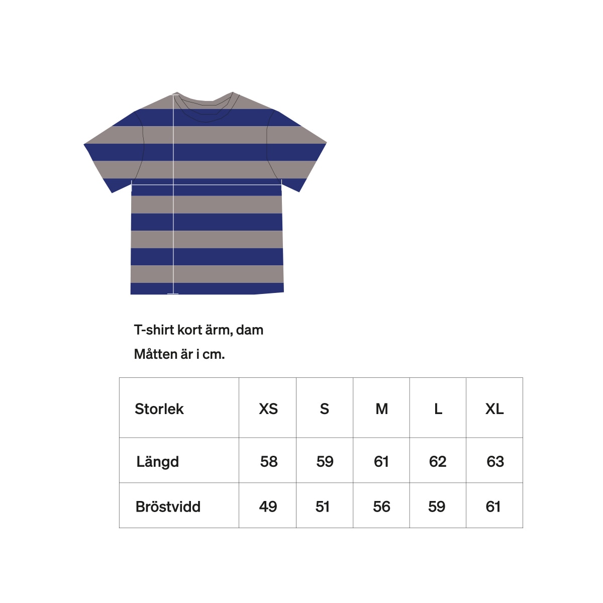 AWOC Dam T-shirt, kort ärm, blå/grå