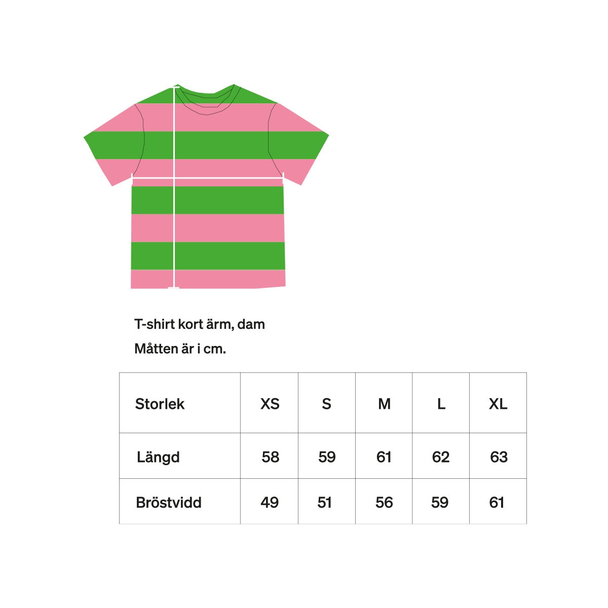 AWOC Woman T-shirt, short sleeve, pink/green