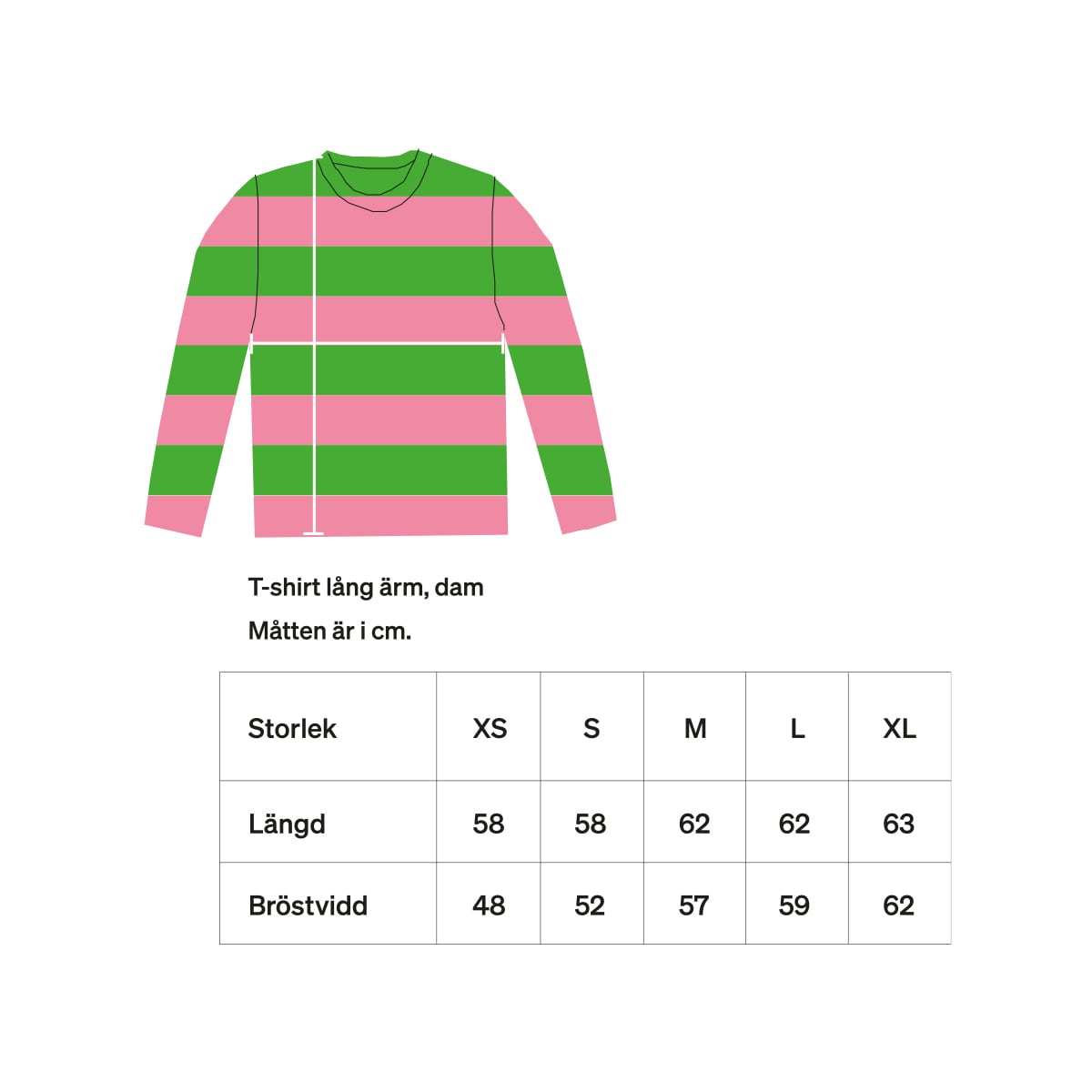 AWOC Woman T-shirt, long sleeve, pink/green