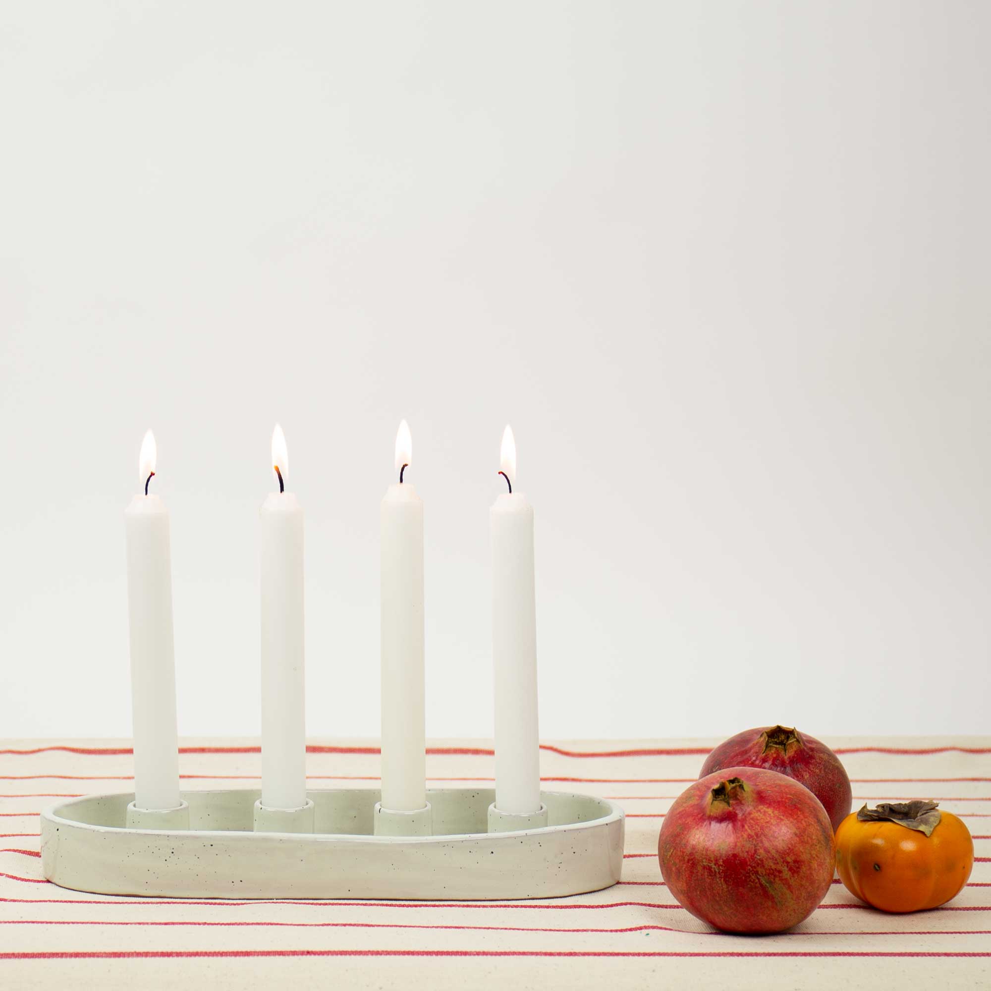 ECO WIDESTRIPE Tablecloth 140x250, white/red