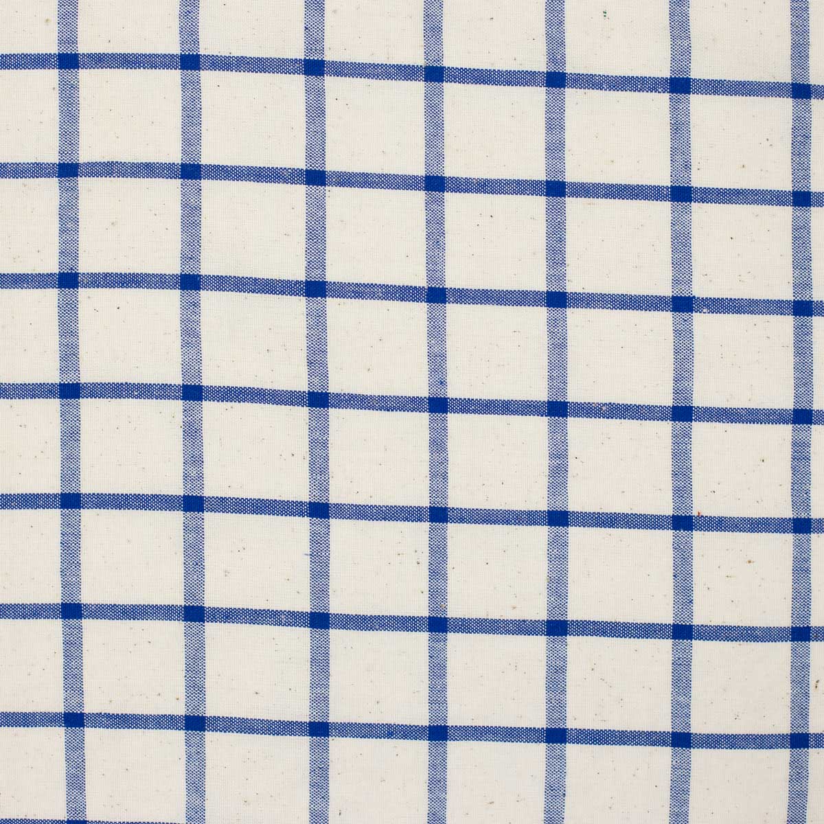 ECO BIG CHECK BLUE Duk 140x250, offwhite/blå