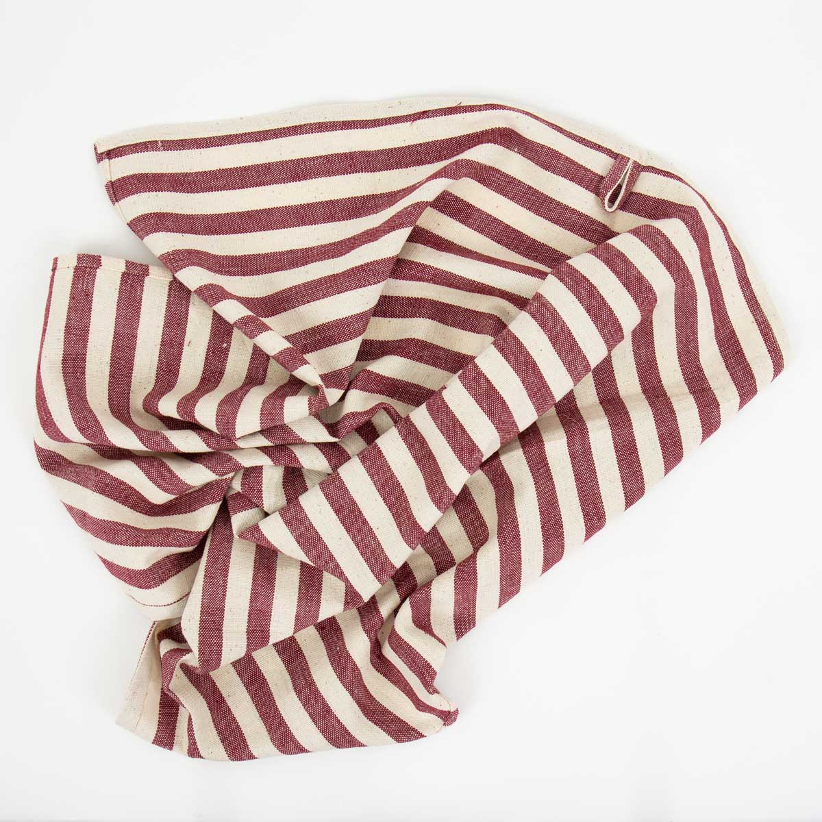 ECO BLOCKSTRIPE Towel, wine/off white