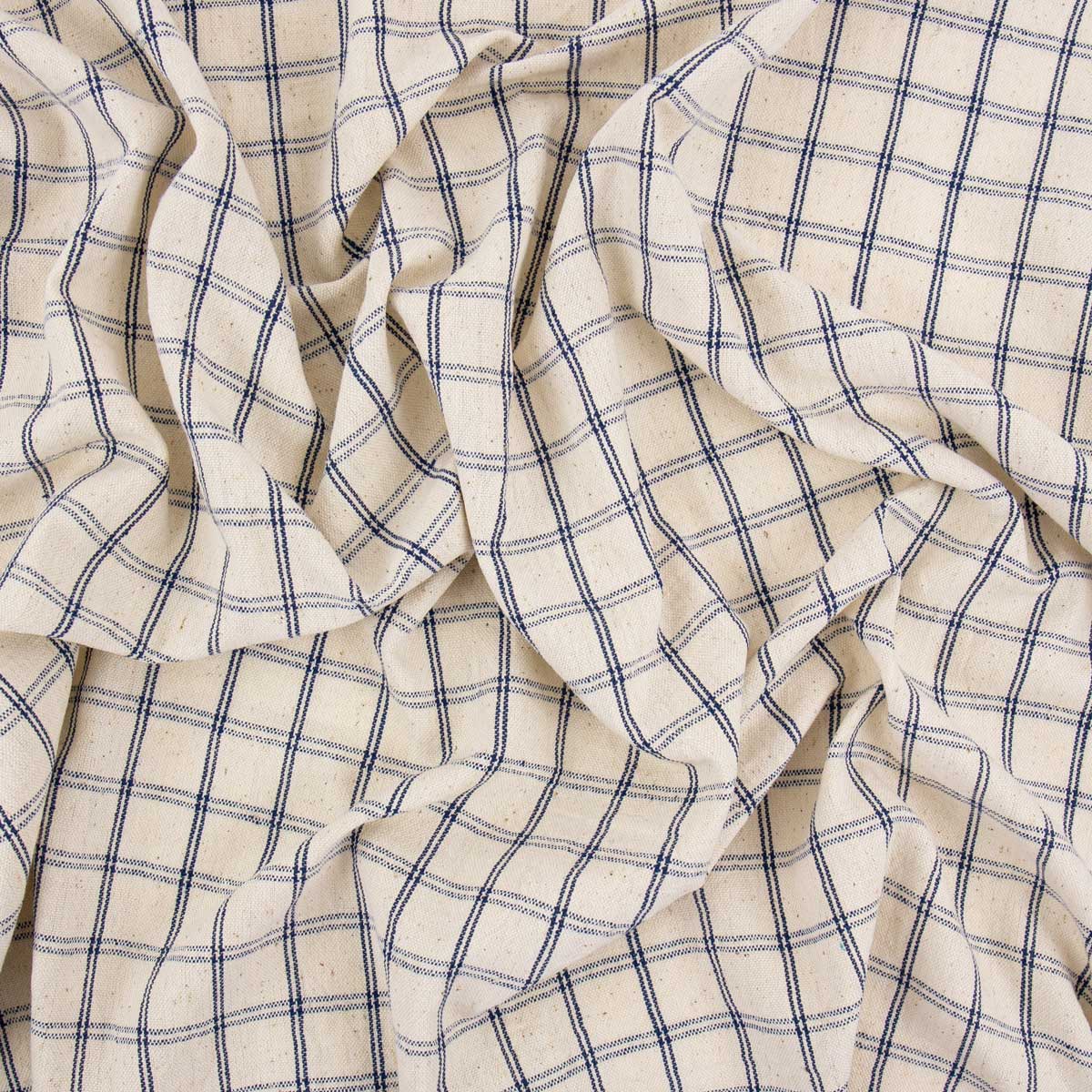 ECO DOUBLEGRID Fabric, offwhite/blue