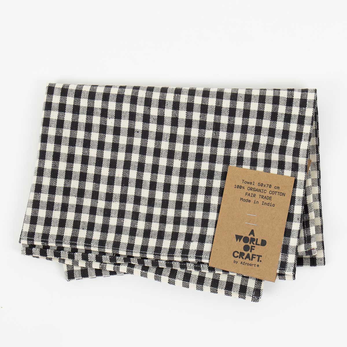 ECO KITCHEN CHECK Handduk, svart/natur