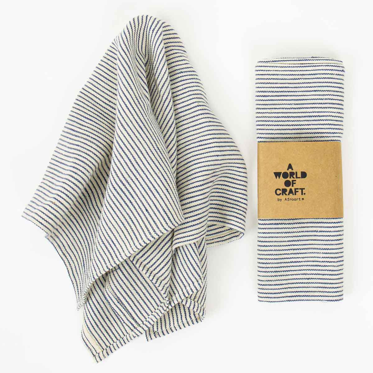 ECO NARROW STRIPE Napkin 2-p, offwhite/blue