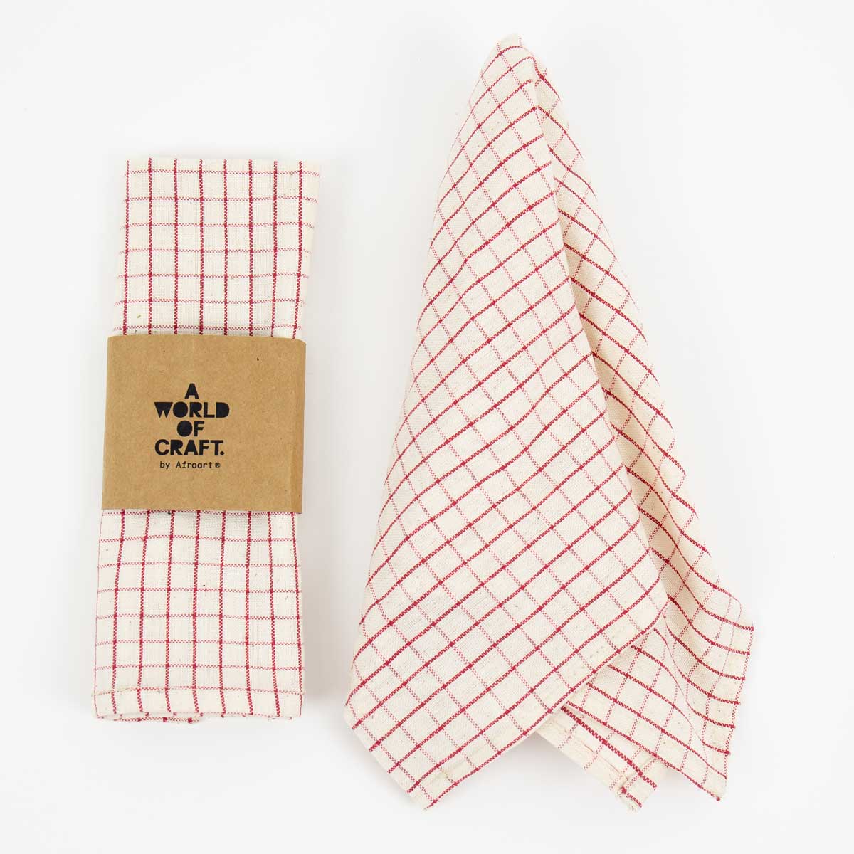 ECO REGULAR Napkins 2-p, offwhite/red