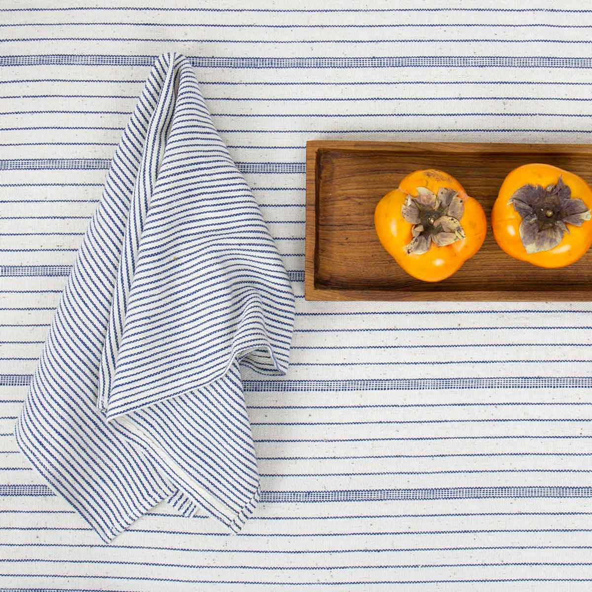 ECO NARROW STRIPE Napkin 2-p, offwhite/blue