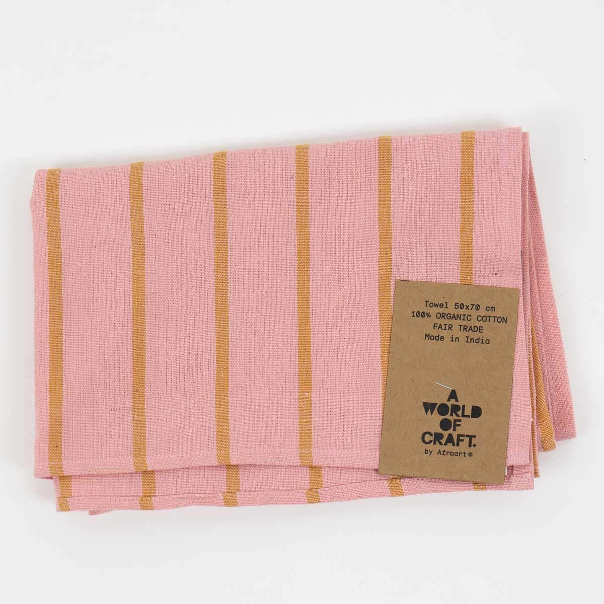 ECO WIDESTRIPE Handduk, rosa/senap