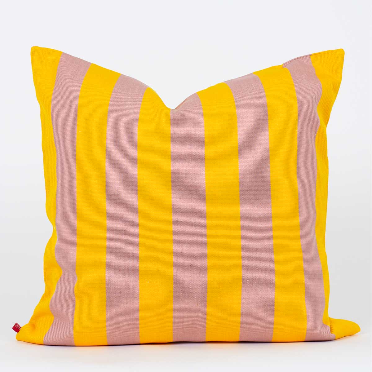 Randigt kuddfodral i rosa och orange