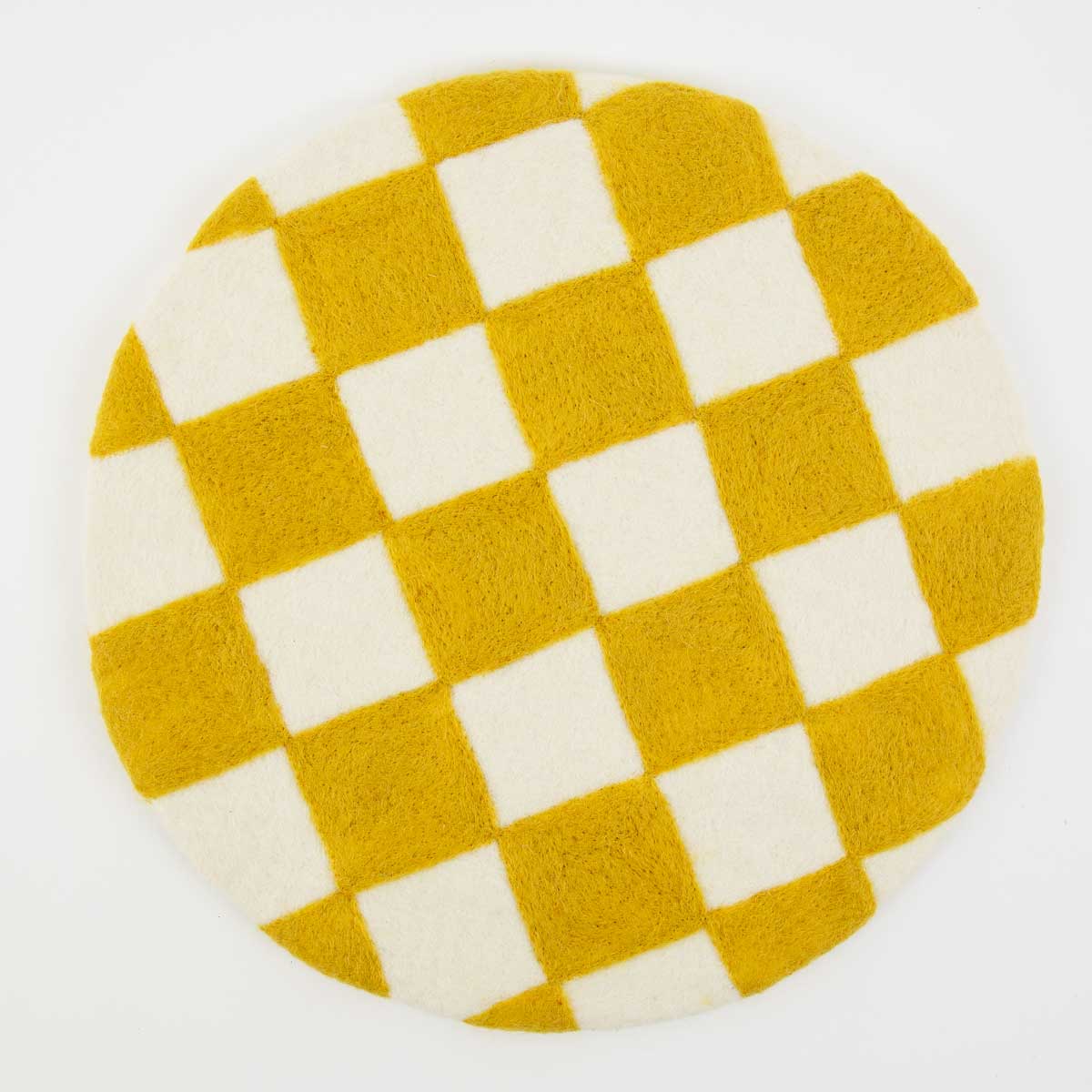 FELT CHESS Sittdyna, offwhite/senap