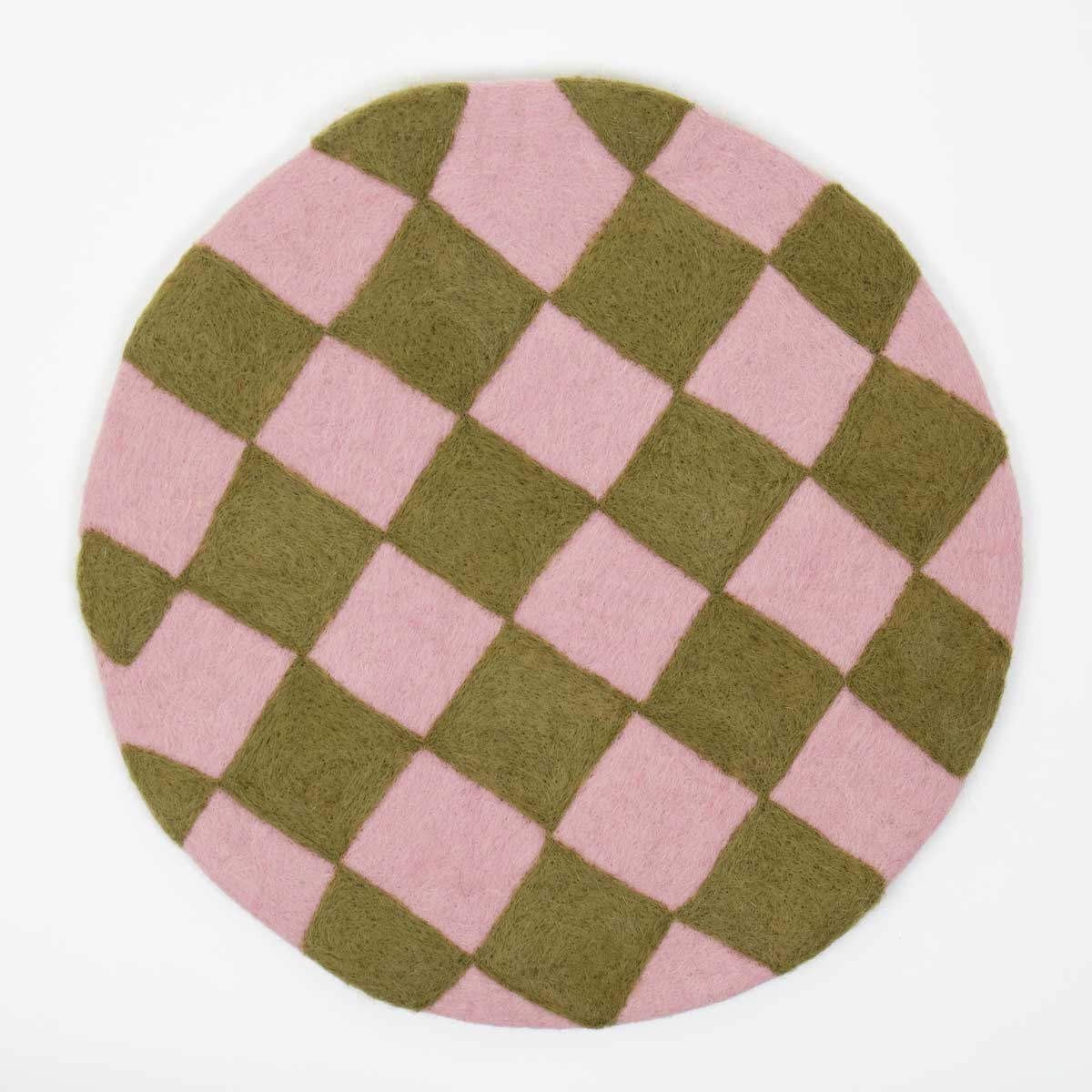 FELT CHESS Seat pad, light pink/greenyellow