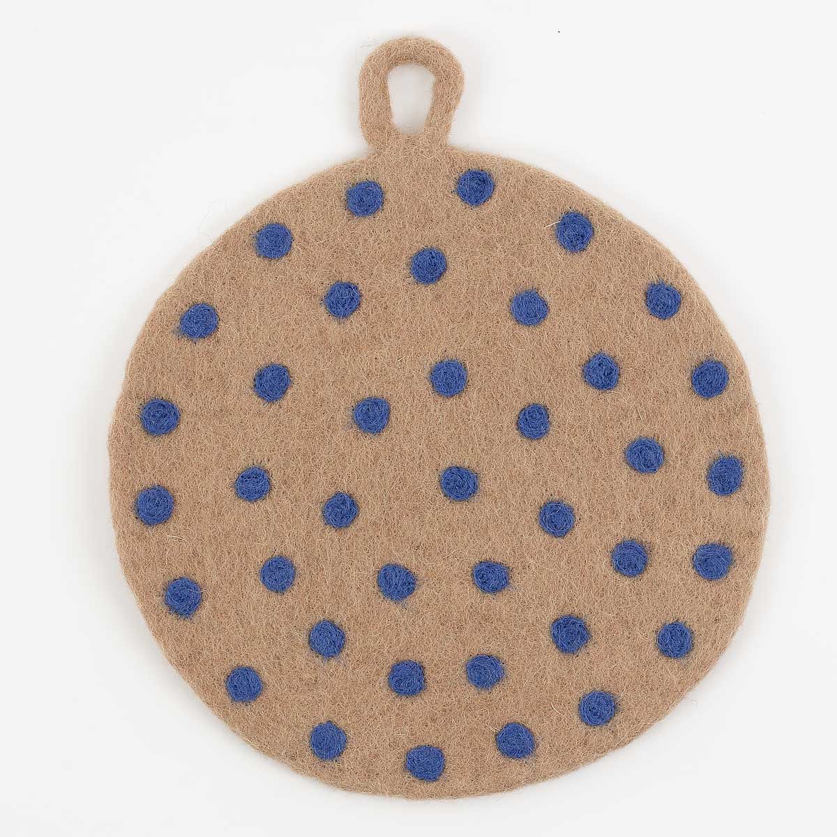 FELT DOT Grytlapp, beige/blå