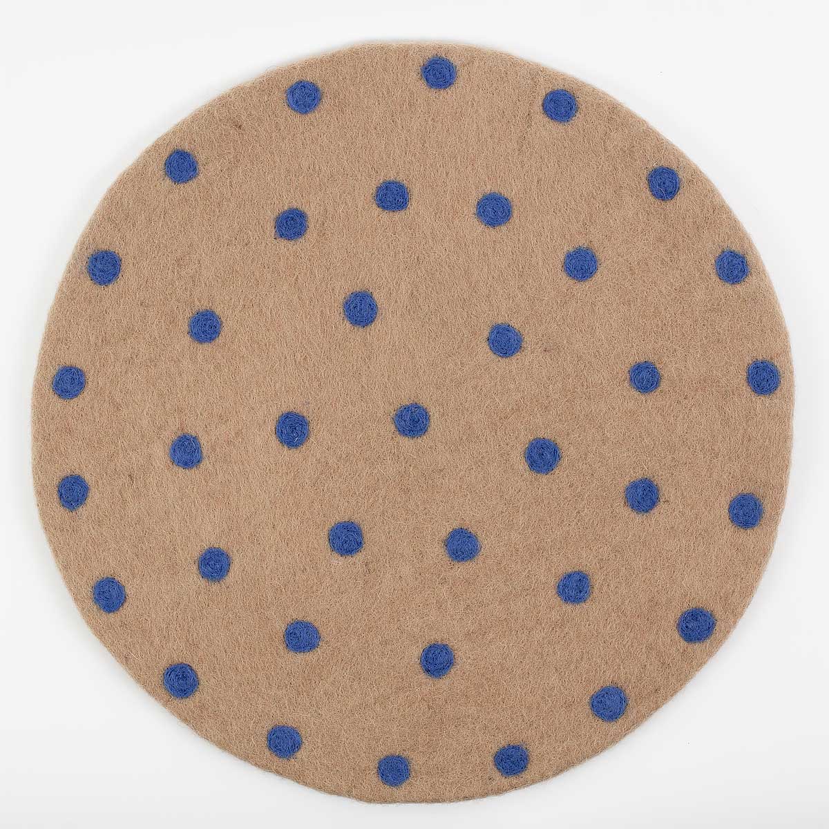 FELT DOT Seat pad, beige/blue