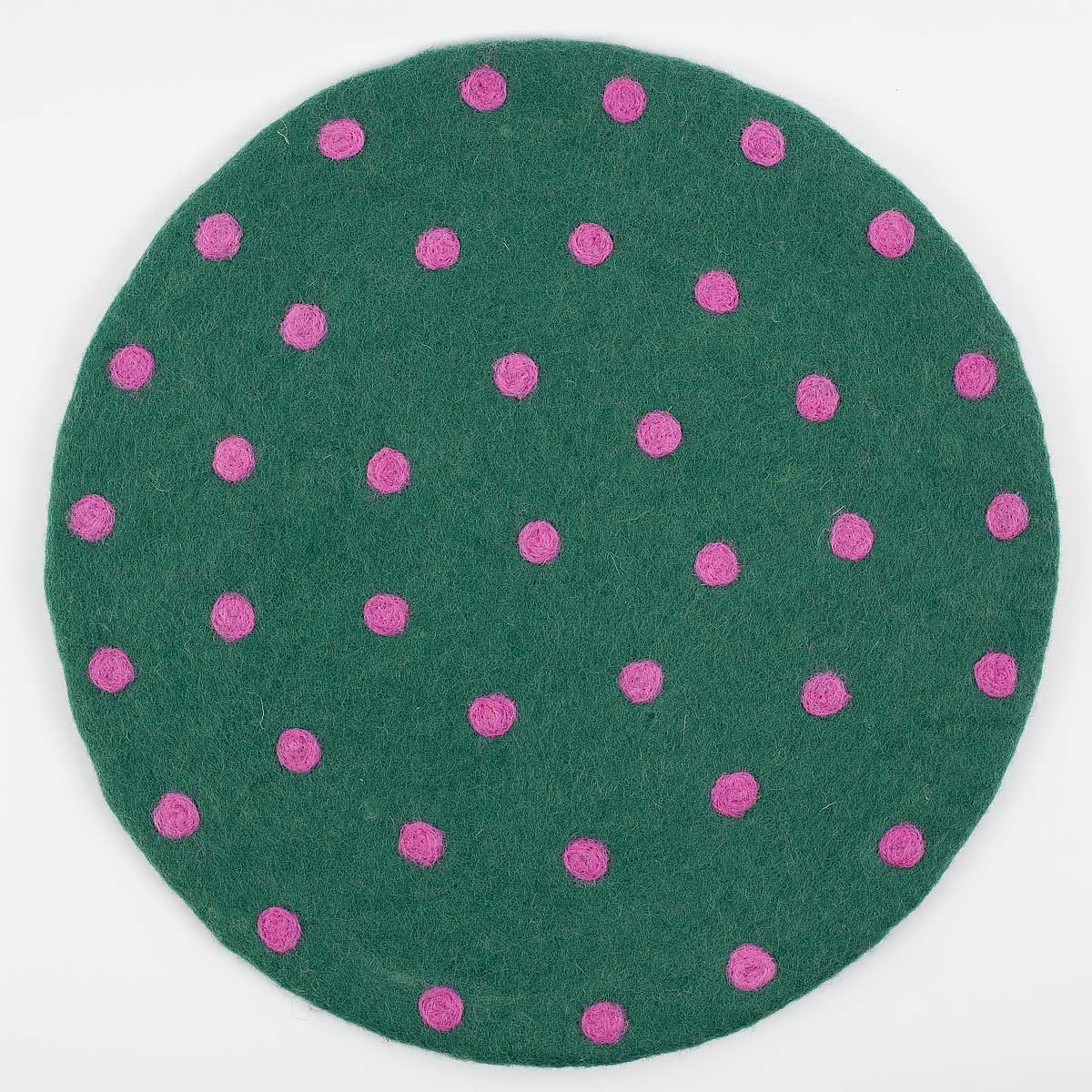 FELT DOT Seat pad, green/pink