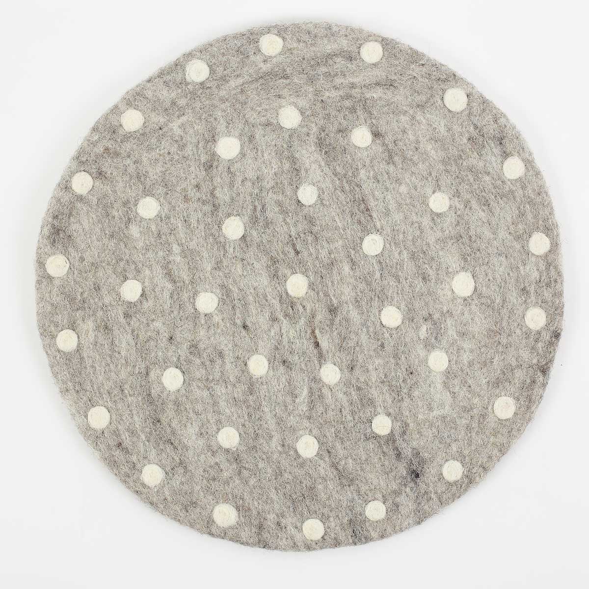 FELT DOT Seat cushion, light grey/white