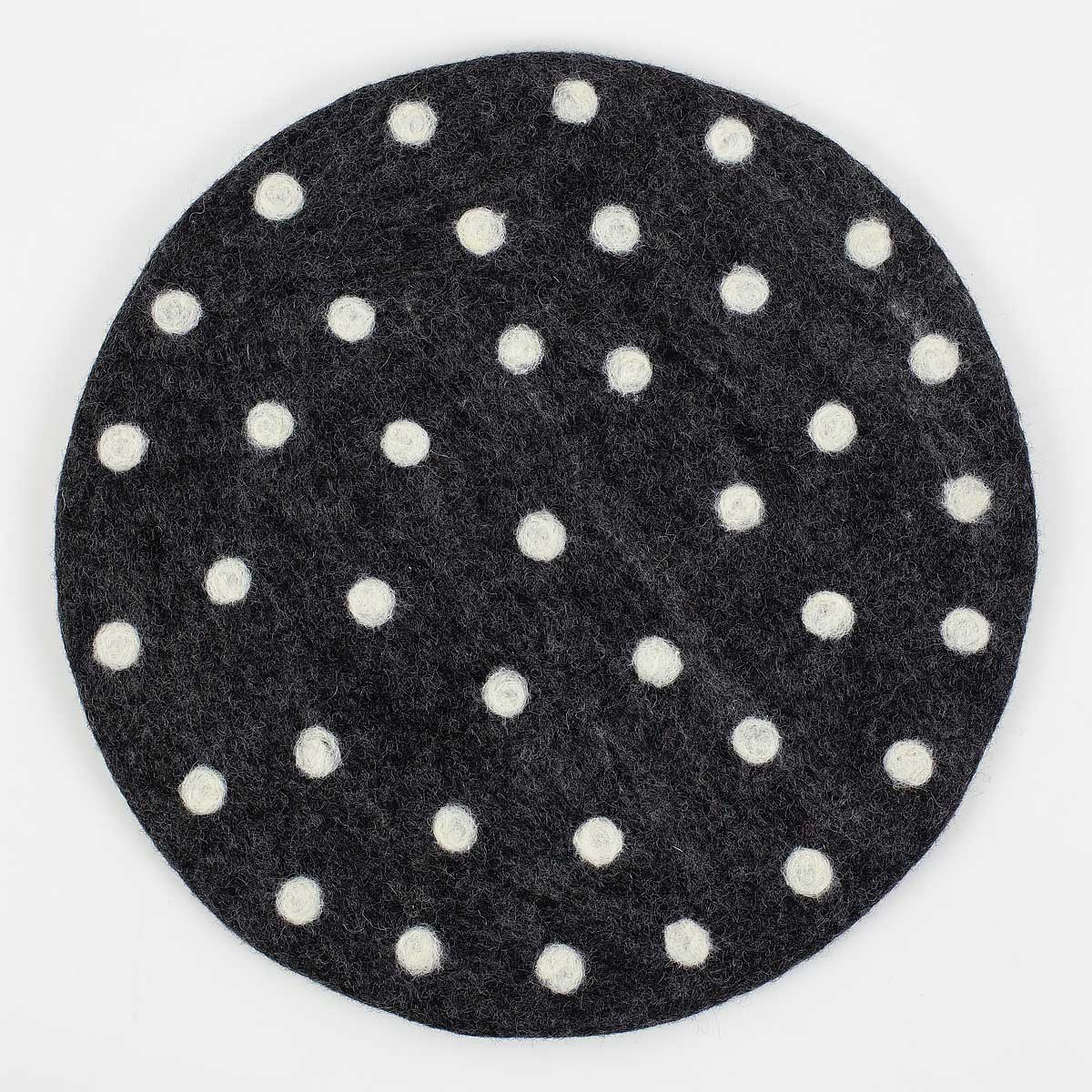 FELT DOT Sittdyna, mörk grå/vit