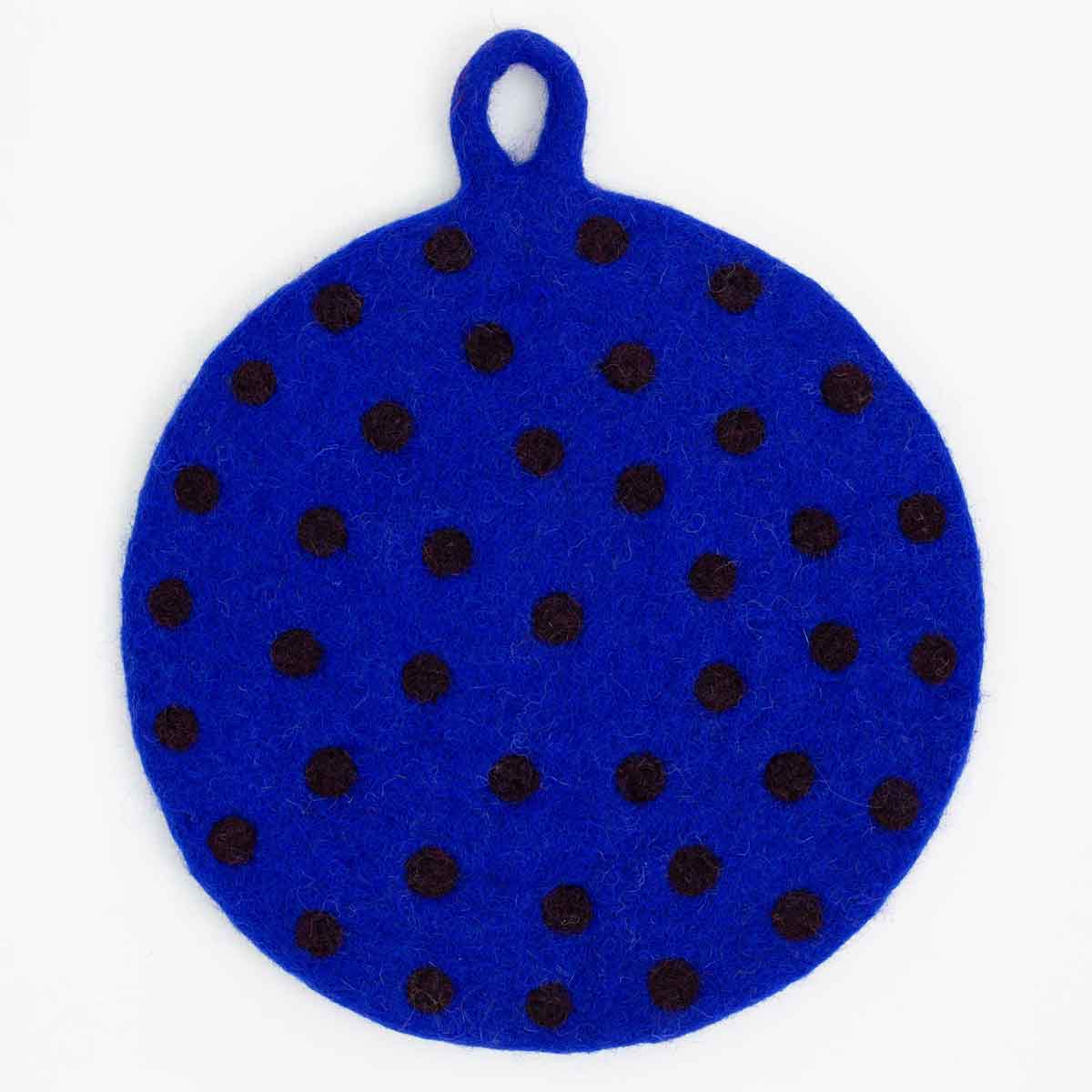 FELT DOT Potholder, blue/aubergine