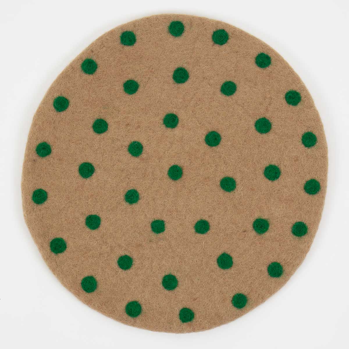 FELT DOT Seat pad, green/beige