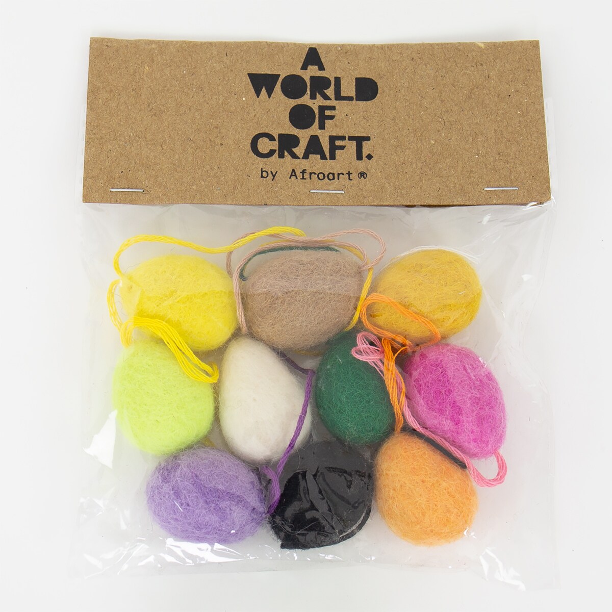 FELT EGG BRIGHT Easter ornament, 10-p