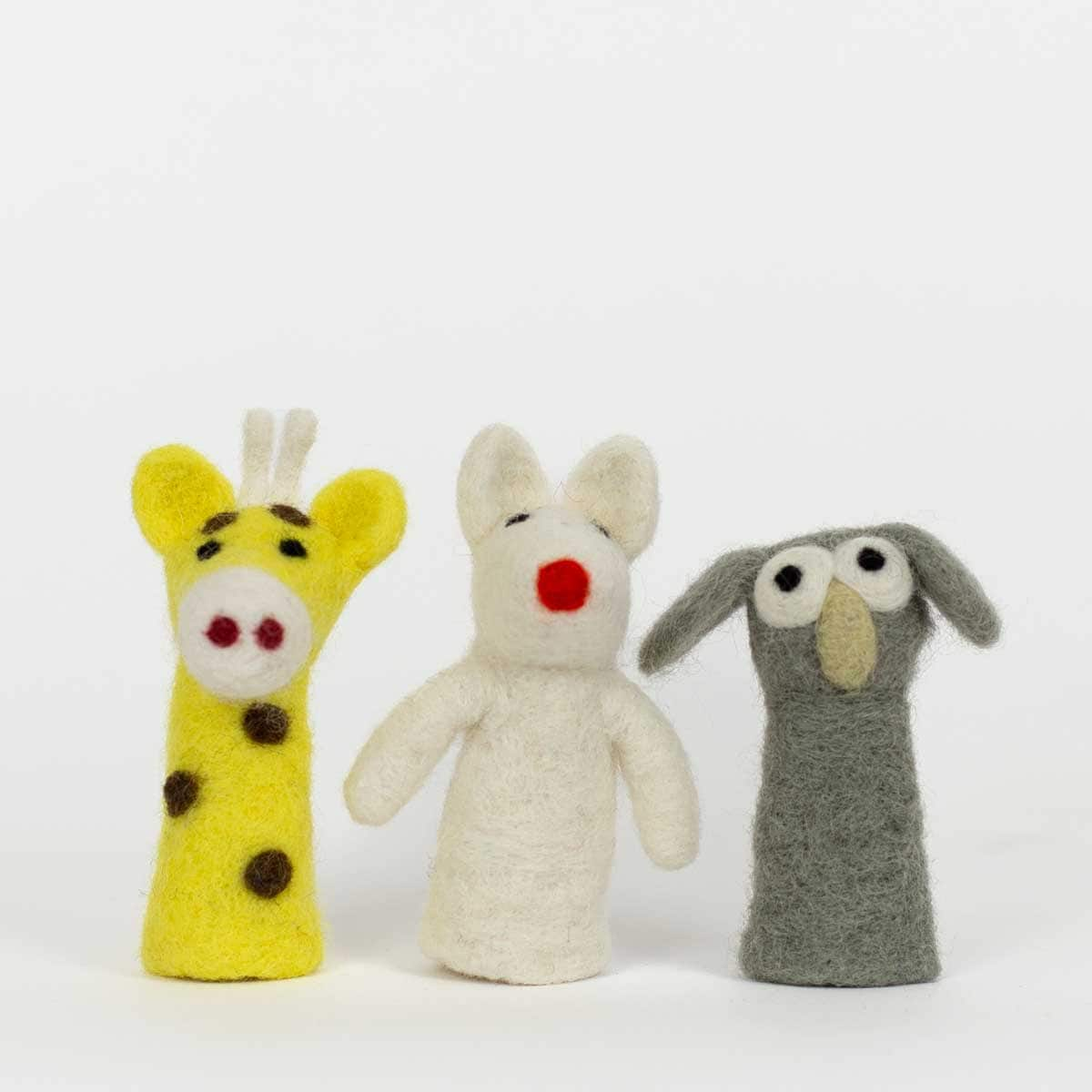 FELT GIRAFFE Fingerdocka 3-pack