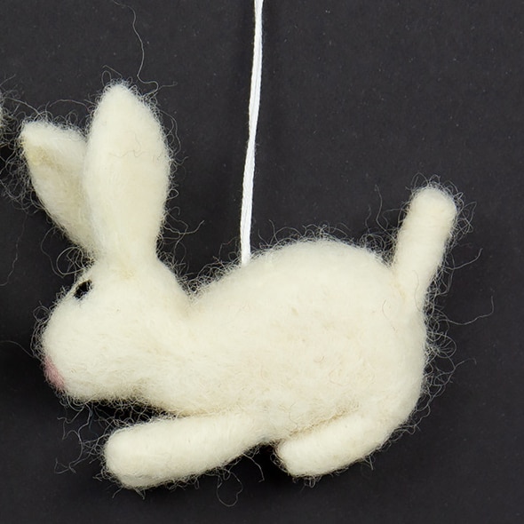FELT RABBIT Ornament white