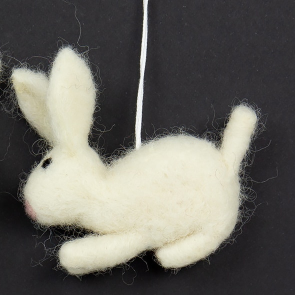 FELT RABBIT Påskhänge, vit