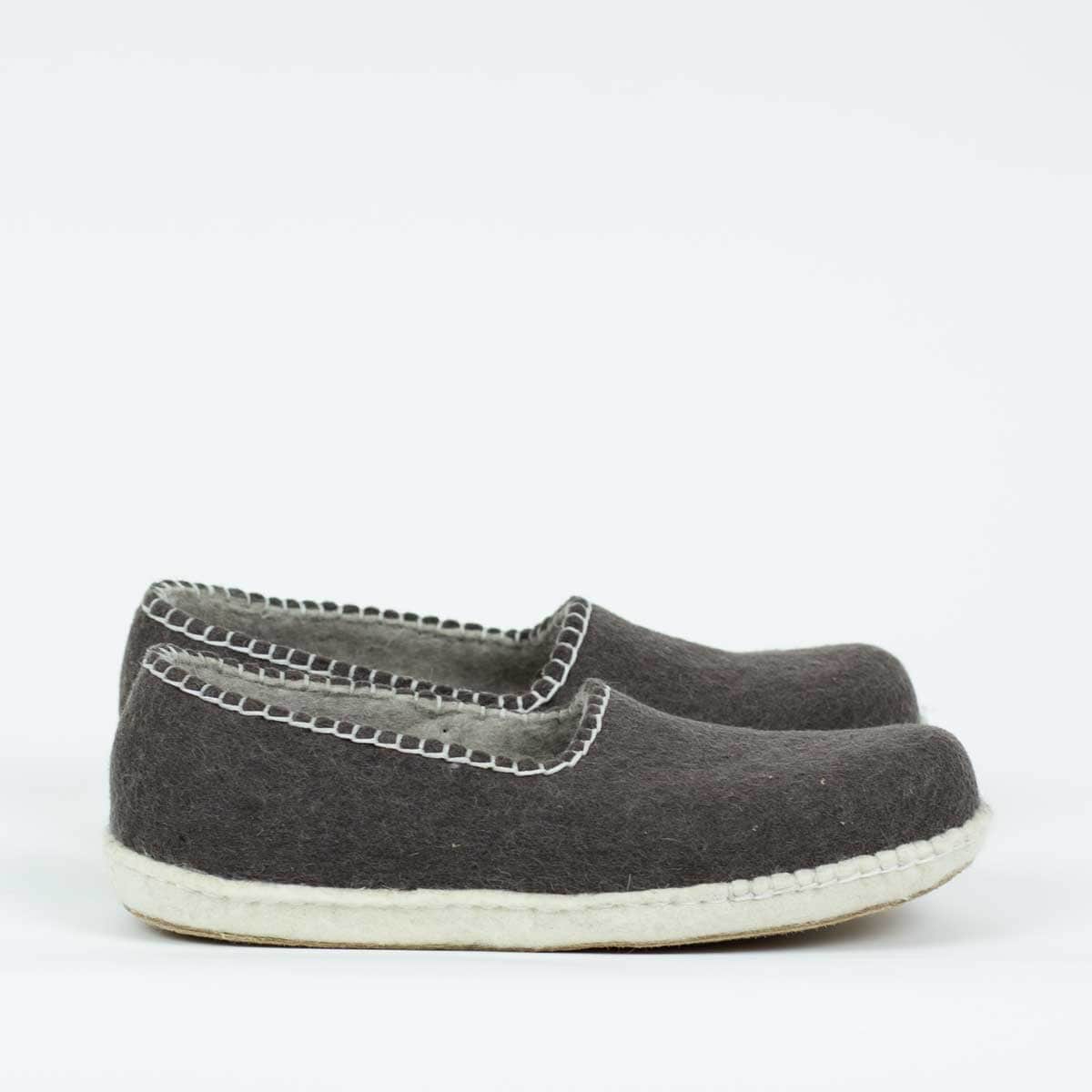 FELT Tofflor, brun/vit