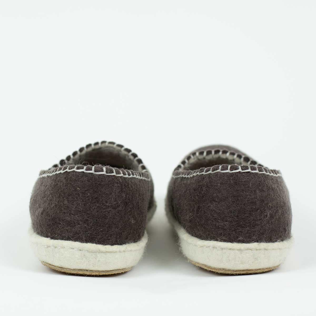 FELT Tofflor, brun/vit