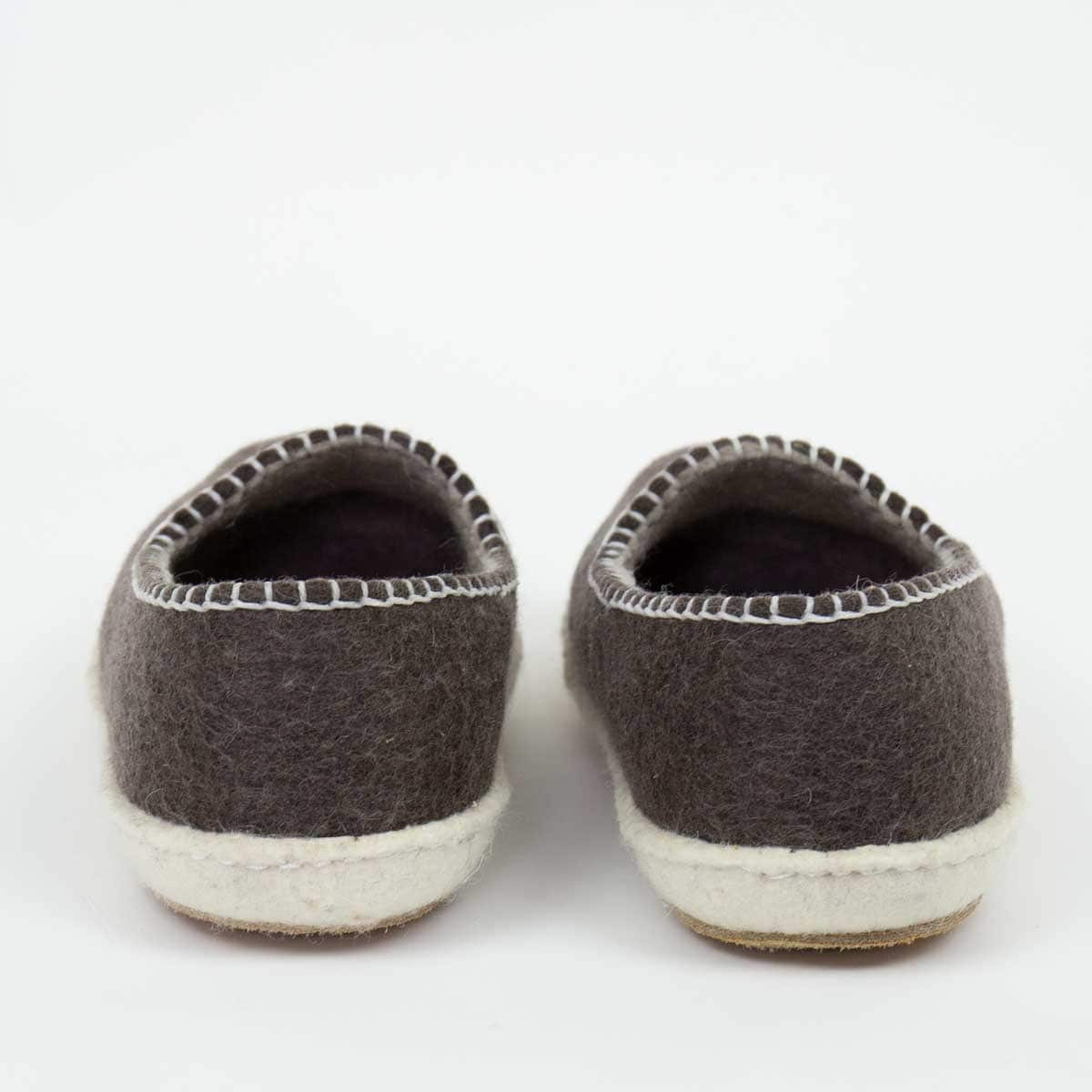 FELT Tofflor, brun/vit