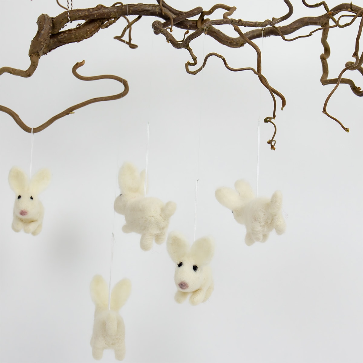 FELT RABBIT Ornament white