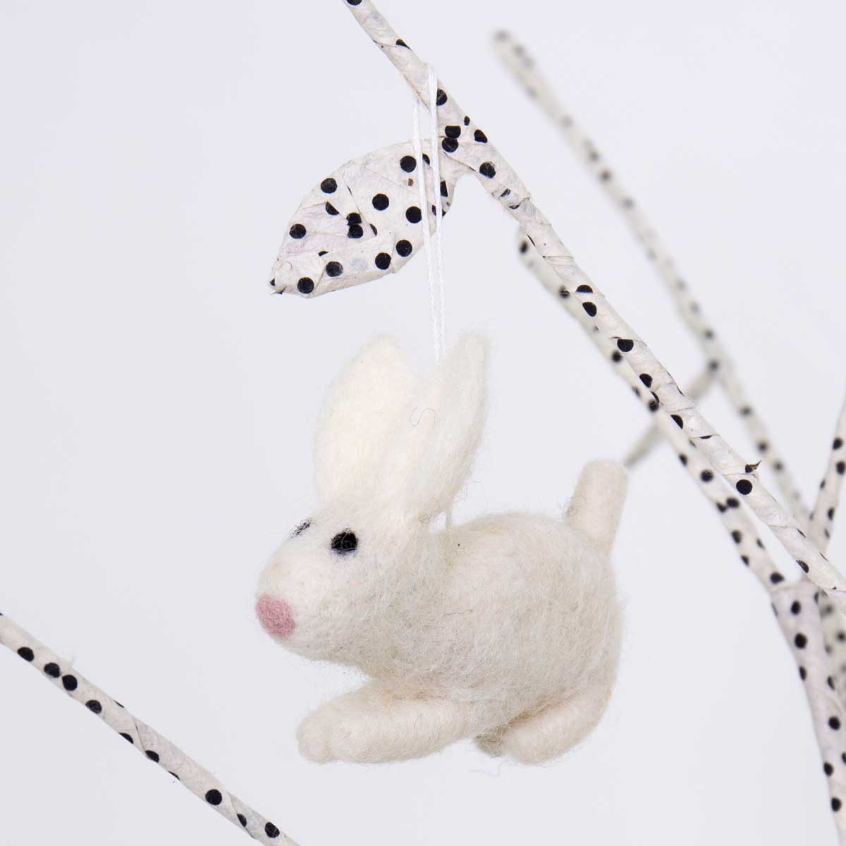 FELT RABBIT Ornament white