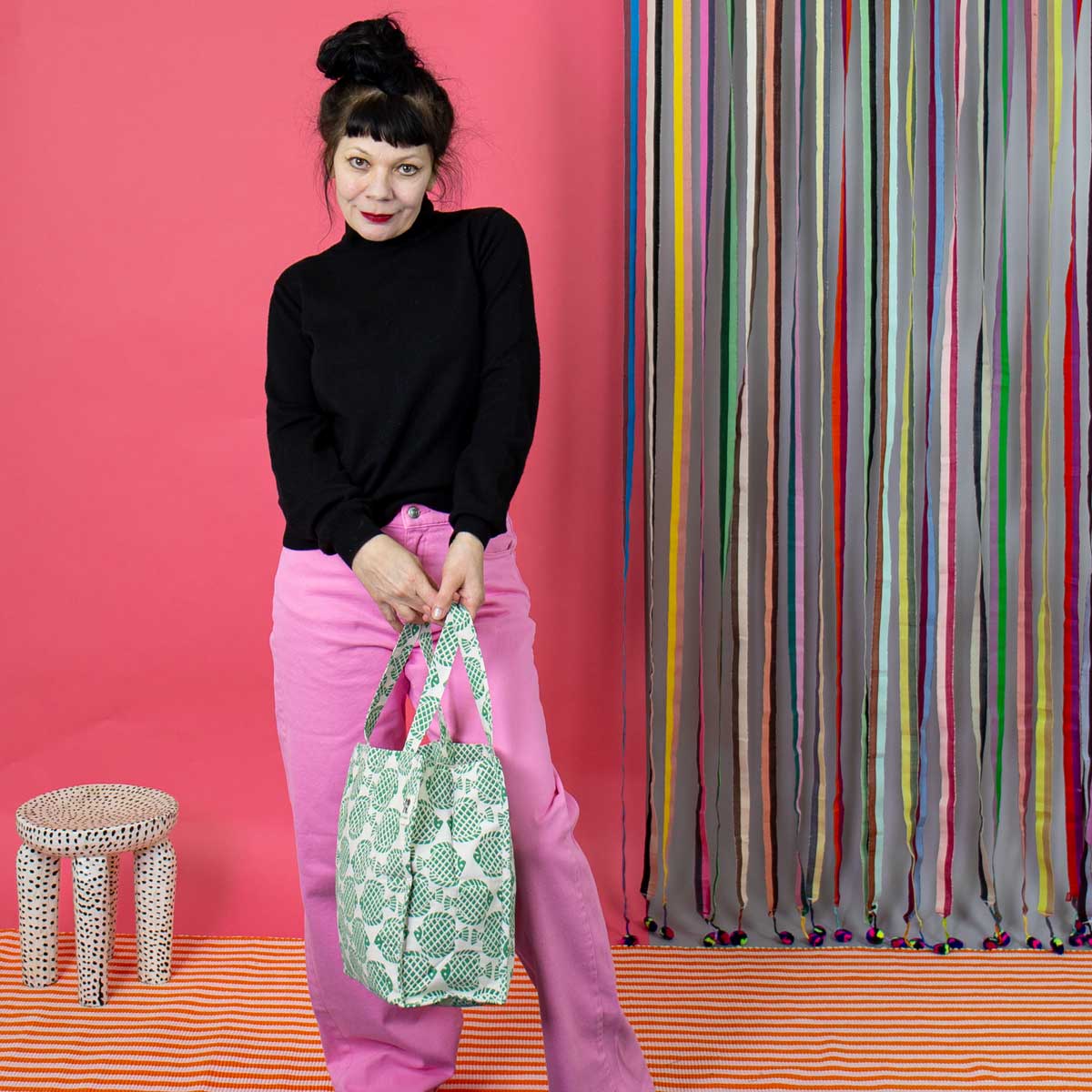 FLATFISH Bag, green/off white