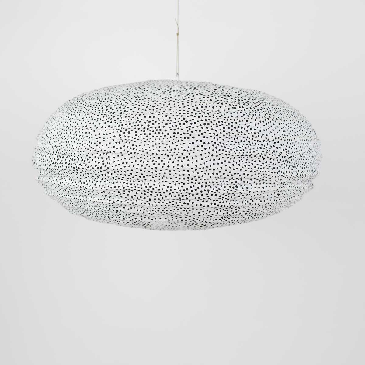 FLECK OVAL Lampskärm, offwhite/svart